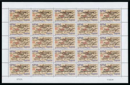 Stamp of Colonies françaises » St. Pierre et Miquelon 2004, Feuille complète de 25 timbres n°819, il s'agit