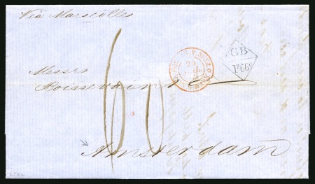 Stamp of China 1869 (July 2) Entire letter from Shanghai to Amsterdam