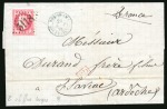 Stamp of Japan » Foreign Post Offices » French Post Office 1870 (Aug 29) Entire letter to Flaviac, franked by 1863 80c