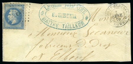 Stamp of France » Empire Lauré 1863-1870 1870, Lettre du Corps Expéditionnaire d'Italie à