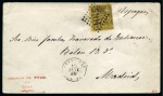 Stamp of China » Foreign Post Offices » French Post Offices 1880 (Jan 15) Envelope to Madrid from the Spanish Legation in CHina, bearing 'Sage' 35c