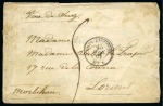 Stamp of China » Foreign Post Offices » French Military Mail 1861 (April 15) Stampless envelope bearing "CORPS EXP.CHINE/BAU C"
