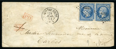 Stamp of China » Foreign Post Offices » French Military Mail 1861 (April 15) Stampless envelope endorsed "Voie de