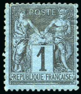 Stamp of France » Type Sage 1876-1900 1880, Type Sage 1 centimes BLEU DE PRUSSE neuf sans