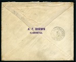 Stamp of Russia » Ship Mail » Ship Mail in the Far East 1910 Envelope sent registered from Vladivostok to Shanghai with by oval "VLADIVOSTOK-SHANGHAI STEAMSHIP" blue ds 