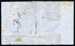 Stamp of Russia » Russian Post in Levant 1865 Wrapper franked 1865 2pi deep blue and rose, large margins, tied by illegible triangle of dots and faint "PORT LATAKIE" cds