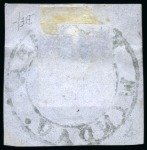 Stamp of Russia » Russia Imperial 1857-58 First Issues Arms 10k brown & blue (St. 1) 1857 10k pl.I with large even margins, tied to small piece by virtually complete bilingual "WINDAU" (Latvia) double circle ds