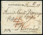 Stamp of Russia » Russia Imperial Pre-Stamp Postal History 1780 (Feb 14) Entire to Herrnhut, Germany, with crisp "ST. PETERSBOVRG" handstamp at top