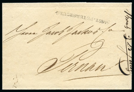 Stamp of Russia » Russia Imperial Pre-Stamp Postal History 1812 (Jul 19) Wrapper to Pernau with clear "SANCT. PETERSBOURG" handstamp at top