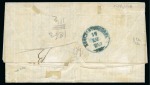 Stamp of Russia » Russian Post in Levant 1869 Folded letter from Constantinople to Chisnovi via Odessa franked Russian Levant 10k (2) tied by blue “retta” cancels