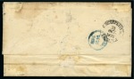 Stamp of Russia » Russia Imperial 1866 Fifth Issue Arms on horizontally laid paper (St. 17-22) 1870 Entire from St. Petersburg to Germany with 1866 3k block of four showing error "V" in background instead of "3"