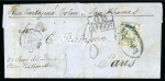 Stamp of Colombia 1863 10c blue on transatlantic cover