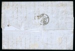Stamp of Austria » Lombardy Venetia 1850 5c and 45c (3) on double rate cover to France