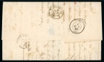 Stamp of Austria » Lombardy Venetia 1854-57 30c brown-lilac, type II, two singles, and 10c black, on 1.10.1858 entire letter to Marseilles