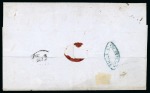 Stamp of Austria » Lombardy Venetia 1854 30c brown-grey, type II, and two 1855 45c blue-slate type II examples, each tied by dispatch cds of Milan on 6.2.1858 cover to Frankfurt