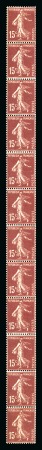 Stamp of France » Roulettes 1924-26, Type Semeuse 15 centimes brun lilas en roulette