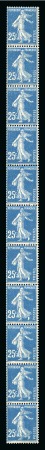 Stamp of France » Roulettes 1907, Type Semeuse 25 centimes bleu en roulette de