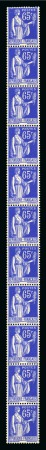 Stamp of France » Roulettes 1937-39, Type paix 65 centimes outremer en roulette