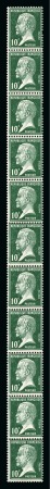 Stamp of France » Roulettes 1923-26, Type Pasteur  lignée 10 centimes vert en