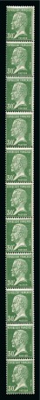 Stamp of France » Roulettes 1923-26, Type Pasteur lignée 30 centimes vert en roulette