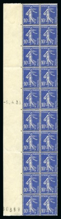 Stamp of France » Roulettes 1932-37, Étude sur le Type Semeuse 10 centimes outremer