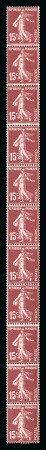 Stamp of France » Roulettes 1924-26, Type Semeuse 15 centimes brun-lilas en roulette