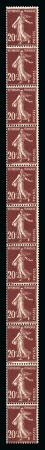 Stamp of France » Roulettes 1907, Type Semeuse 20 centimes brun-rouge en roulette