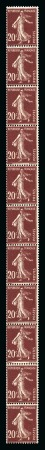 Stamp of France » Roulettes 1907, Type Semeuse 20 centimes brun-rouge en roulette