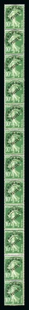Stamp of France » Roulettes 1922-47, Type Semeuse préoblitéré 10 centimes vert