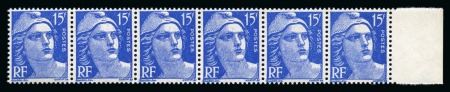 Stamp of France » Roulettes 1951, Type Marianne de Gandon 15 francs bleu en roulette