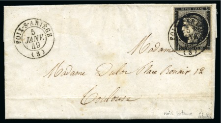 Stamp of France » Type Cérès de 1849-1850 1849, Lettre pour Toulouse affranchissement Cérès
