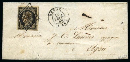 Stamp of France » Type Cérès de 1849-1850 1849, Lettre pour Agen (Lot-et-Garonne) affranchissement