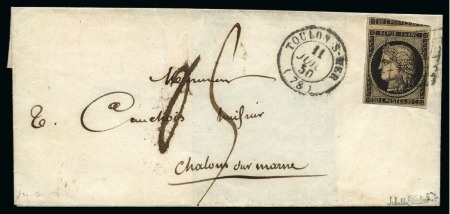 Stamp of France » Type Cérès de 1849-1850 1850, Lettre pour Châlons-Sur-Marne affranchissement