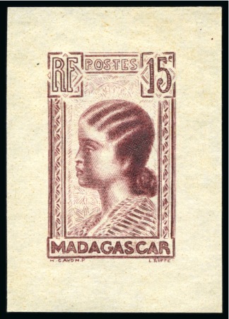 Stamp of Colonies françaises » Madagascar (Poste française) 1930-38, Lot de 2 épreuves petit format non émis