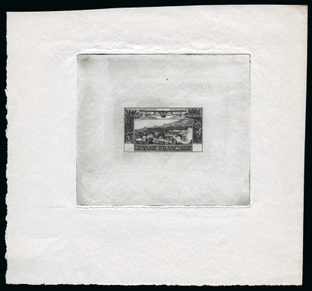 Stamp of Colonies françaises » Guyane française 1933, Épreuve en noir Vue de Cayenne en version non
