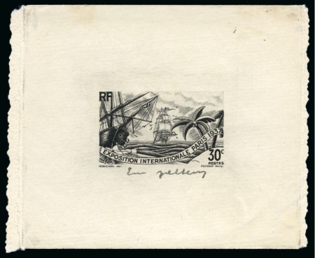 Stamp of Colonies françaises 1937, Épreuve d'artiste en noir Exposition Internationale