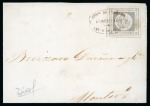 Stamp of Uruguay 1859 60c grey lilac on cover with Arredondo hs in brown