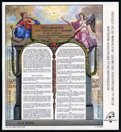 Stamp of France » Blocs et Feuillets 1989, Bloc-feuillet Y&T 11 Révolution Française avec