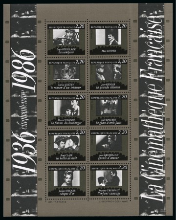 Stamp of France » Blocs et Feuillets 1986 Bloc-feuillet Cinéma avec variété "Ecran blanc