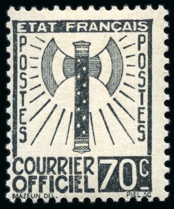 Stamp of France » Service 1943, Série Francisque complète neuve ** sur les