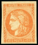 Stamp of France » Emission de Bordeaux 1870 1870, Émission de Bordeaux 40 centimes orange clair