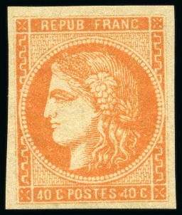 Stamp of France » Emission de Bordeaux 1870 1870, Émission de Bordeaux 40 centimes orange clair
