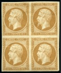Stamp of France » Empire 1853-1862 1860, Empire non dentelé 10 centimes bistre en bloc