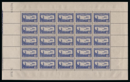 Stamp of France » Poste Aérienne 1930, Feuille complète de 25 exemplaires PA 6b Avion