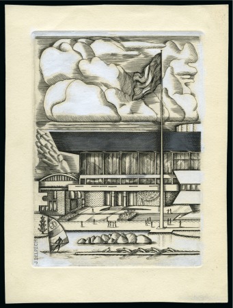 Stamp of France » Émissions à partir de 1900 1980-88, Intrigante archive avec 2 épreuves d'artiste