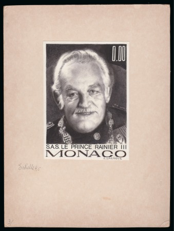 Stamp of Colonies françaises » Monaco 1990, Maquette d'un projet non adopté avec le Prince