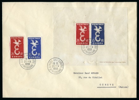 Stamp of France » Blocs et Feuillets 1958, Bloc spécial Y&T n°1173/1174 Europa sur lettre