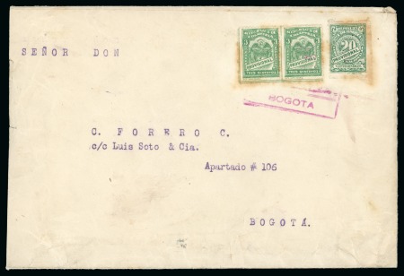 Stamp of Colombia » Airmails 1921 (Nov) Barranquilla-Bogota Scheduled Flight, the largest franking recorded of the 50c