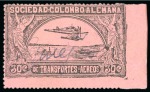 Stamp of Colombia » Airmails 1920 30c black on rose, "G. Mejia" greyish blue trial ms overprint