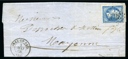 Stamp of France » Empire 1853-1862 1866, Lettre affranchissement Empire dentelé 20 centimes